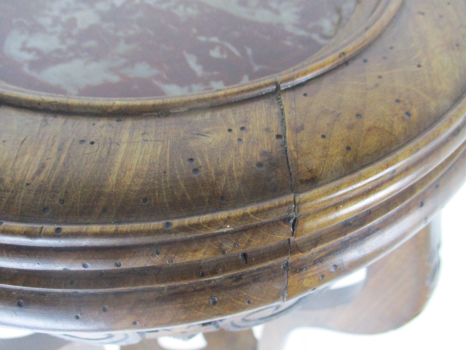 Large Carved Wood Marble Tops 2 Tier Plant Flower Bonsai Stand Pedestal Antique photo vinterior