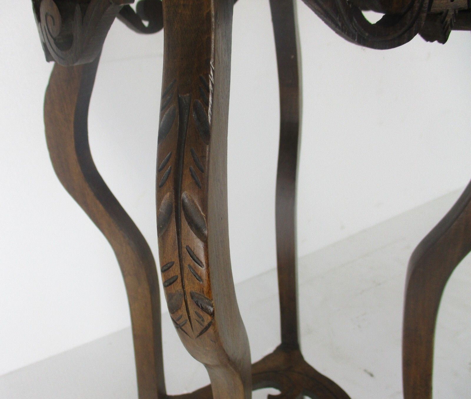 Large Carved Wood Marble Tops 2 Tier Plant Flower Bonsai Stand Pedestal Antique photo vintage