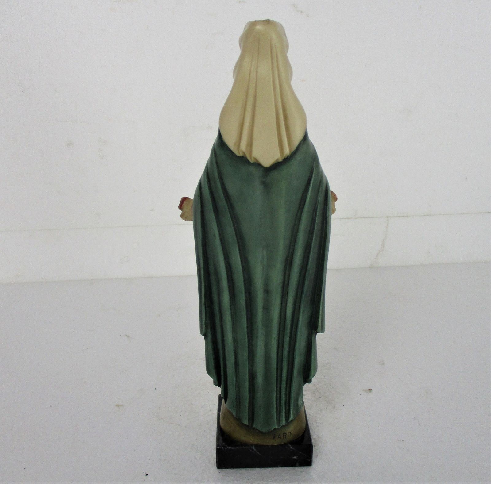 Statue Virgin Mary Our Lady Madonna Delle Rose Resin Faro Polychrome Htf Collect photo buy