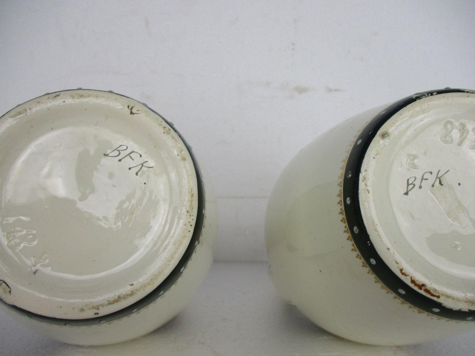 Couple Vases Handles Porcelain Enamel Boch Freres Keramis Bfk Gorgeous Rare Coll photo Home Decor