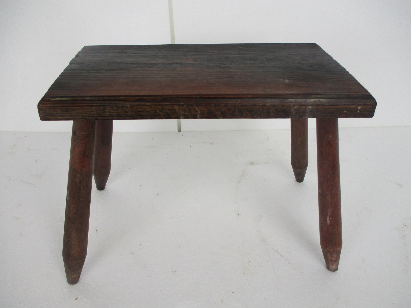 Hand Carved Wood  Milking Stool Style Pedestal Table Plant Flower Bonsai Stand S photo furniture