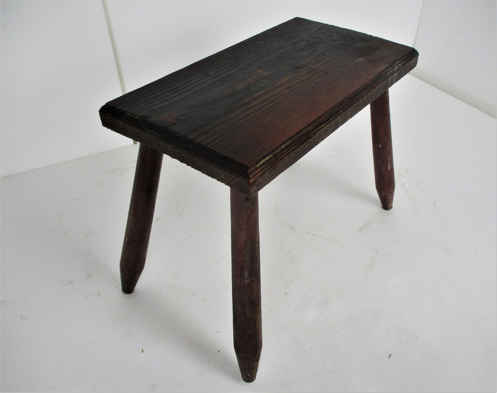 Hand Carved Wood  Milking Stool Style Pedestal Table Plant Flower Bonsai Stand S photo for sale