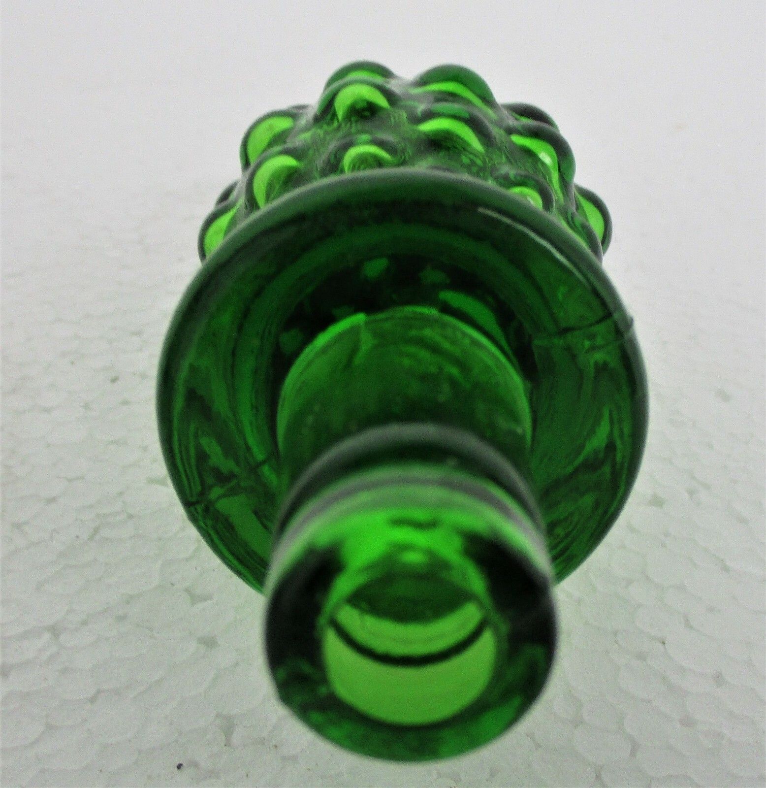 Vintage Art Bubbled Glass Green Empoli  Bottle Italian Decorative Retro  20.66" photo 130.0