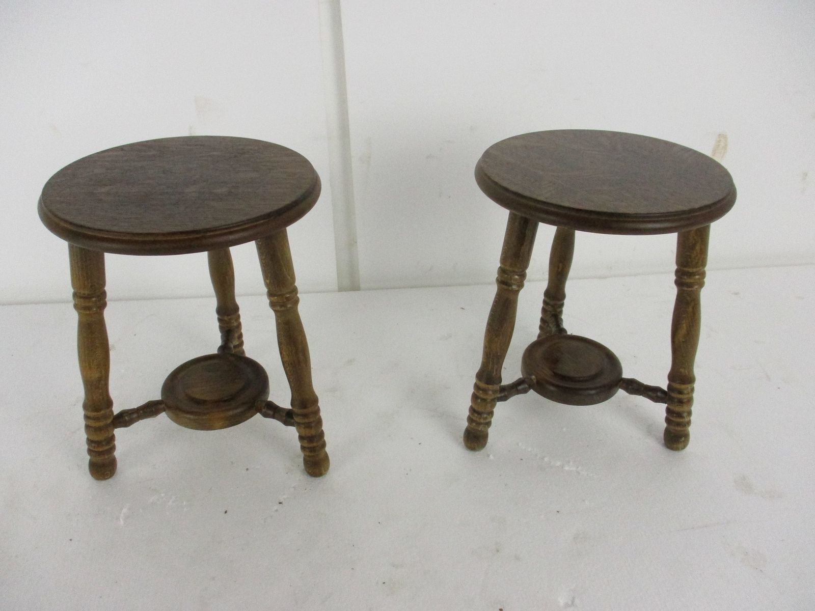 Vintage Hand Carved Wood 2 Tier Milking Stool Pedestal Table Plant Flower Bonsai photo buy