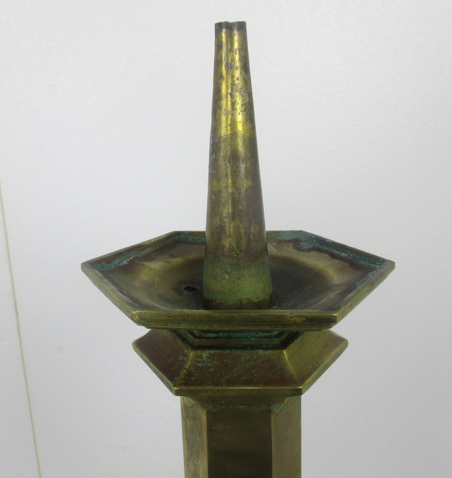 Antique Candle Holder Candle Stick Church  Chapel Altar Monastery Brass Xl 47.63 photo 890.0