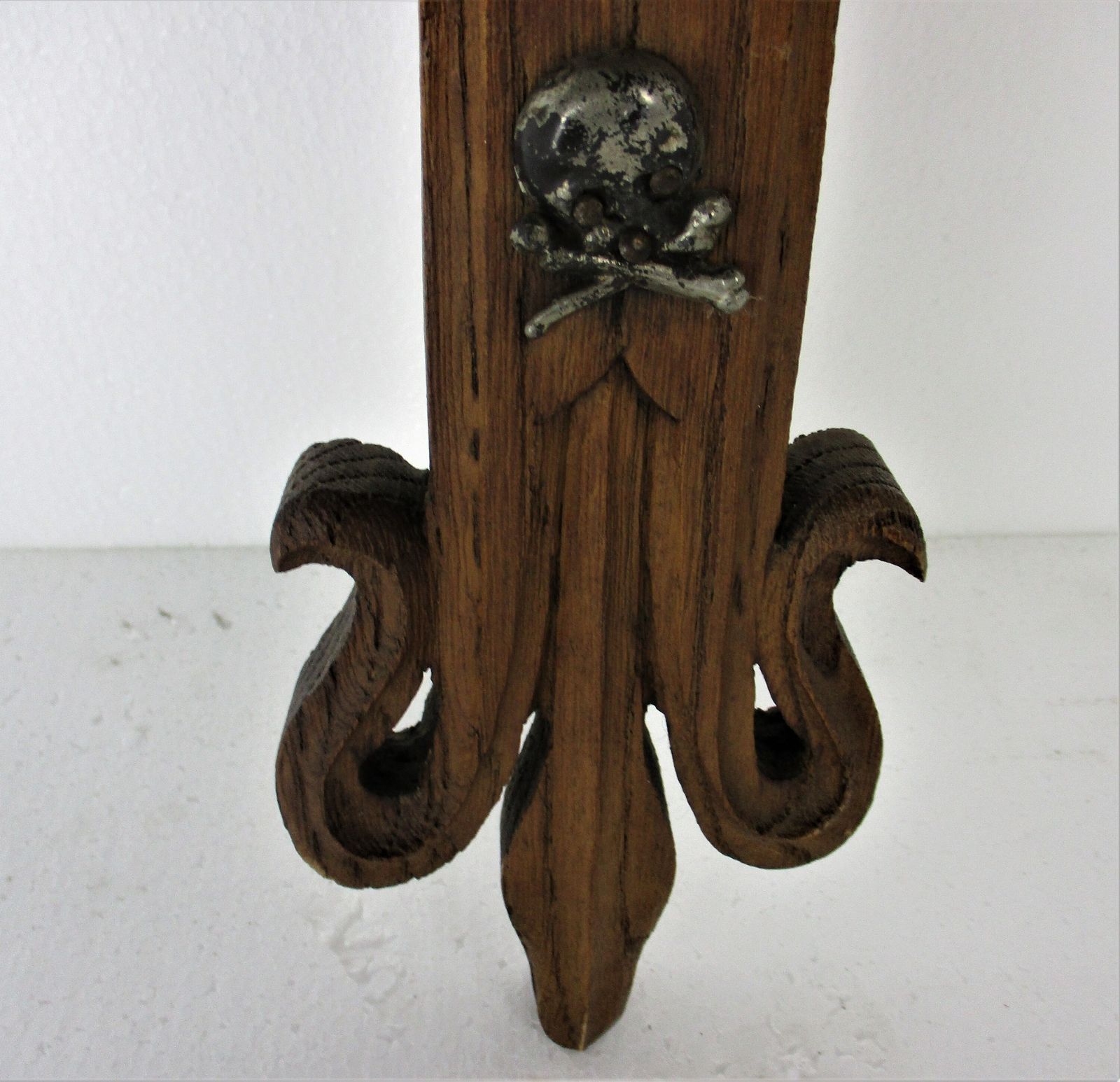 Xl Hand Carved Wood Hanging Ornate Church Chapel Crucifix French Fleur De Lis Fa photo vinterior