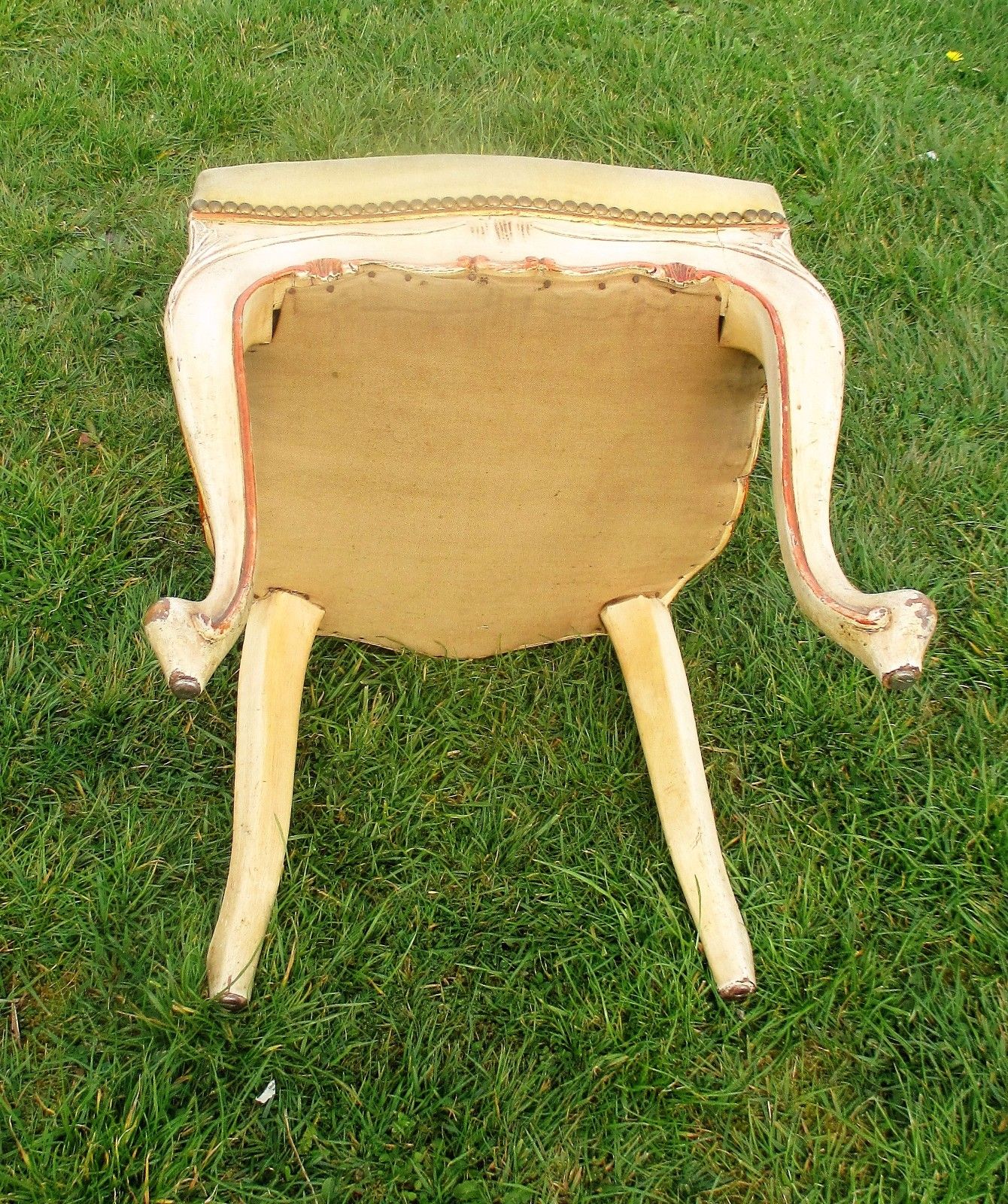 photo for sale Elegant Louis Philippe Antique Chair White Beige Velvet Fabric Carved Wood