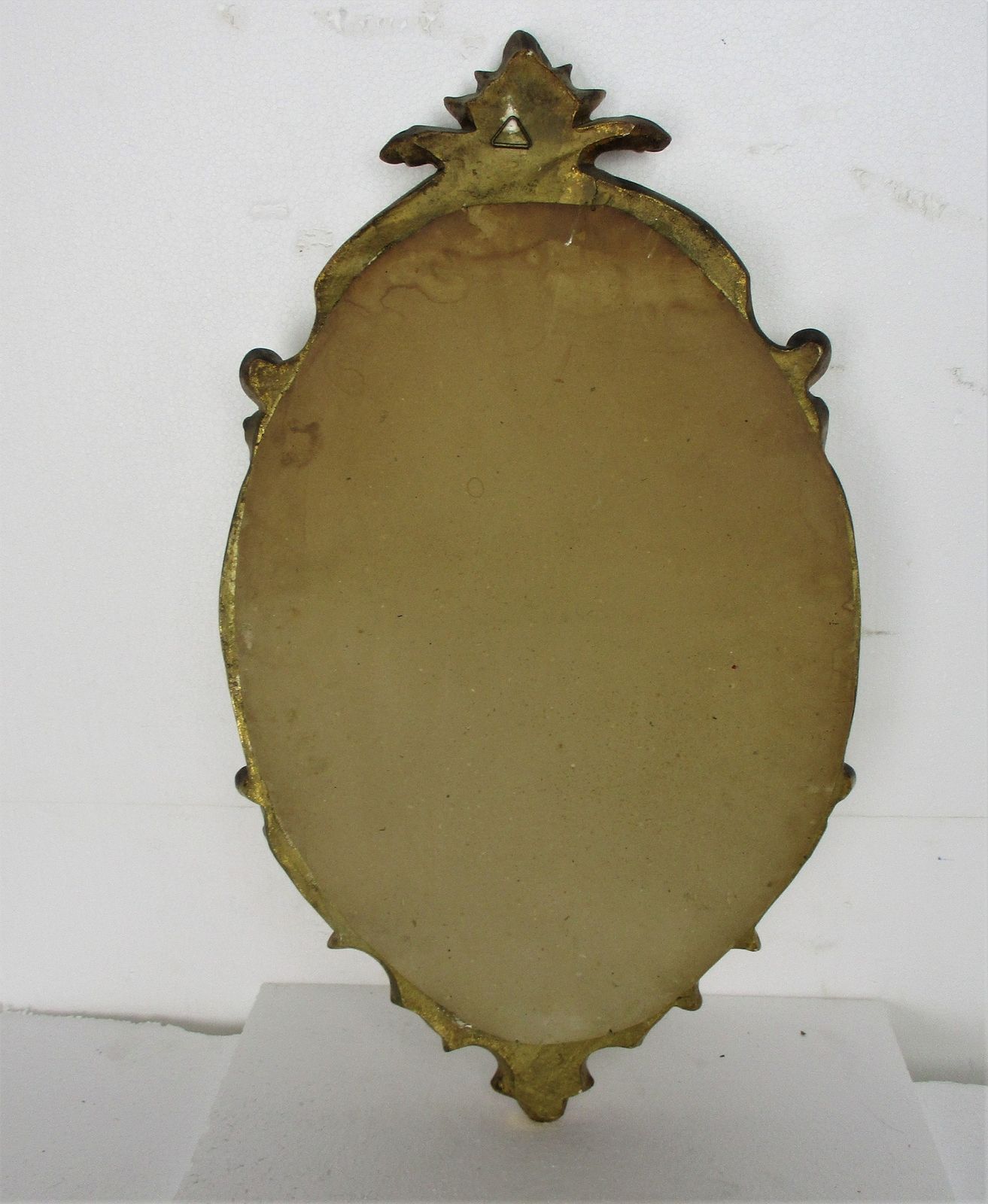 Lovely Ornate Oval Plaster Resin Wall Hanging Mirror Romantic Hollywood Regency photo vinterior