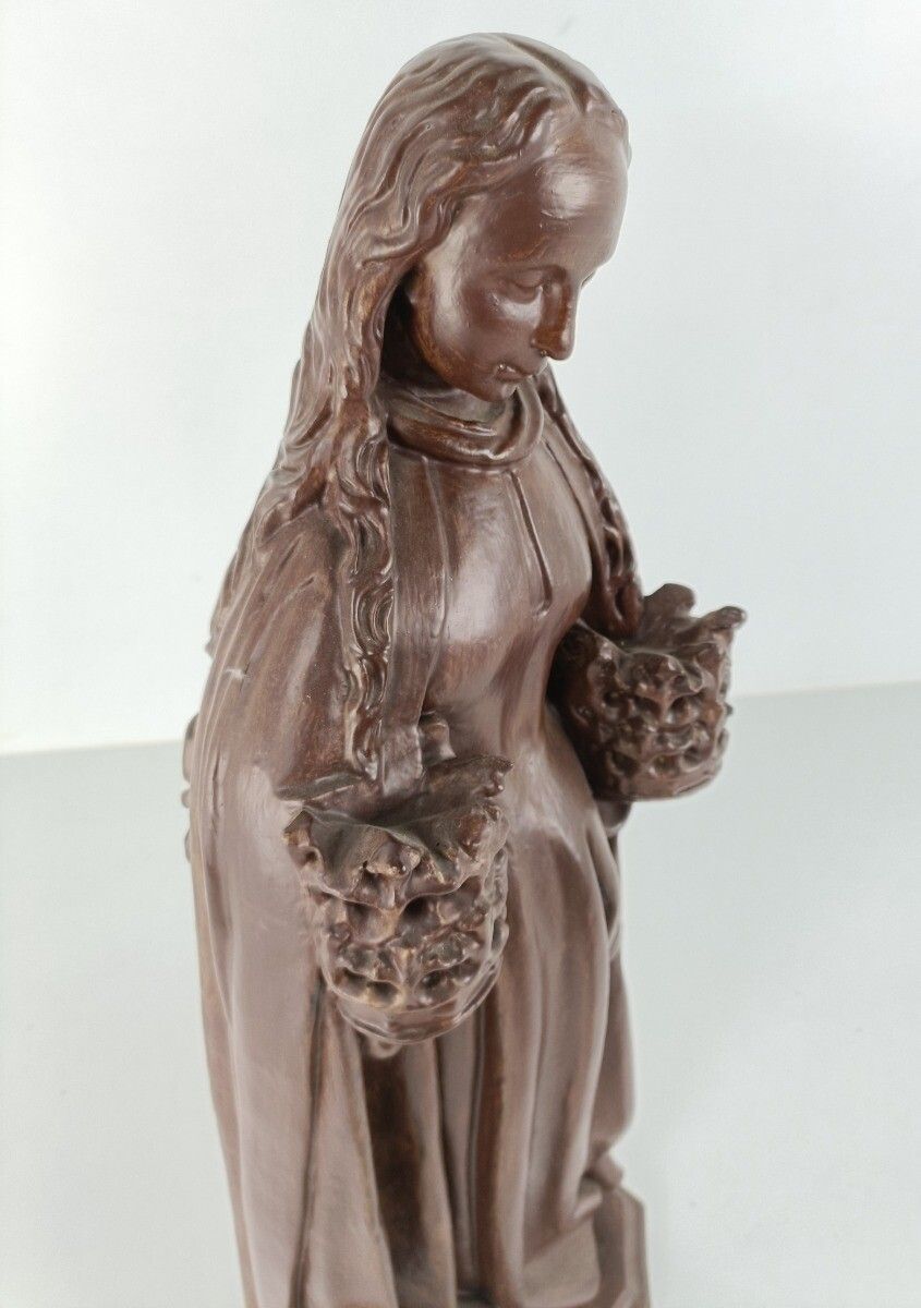St Godelieve Statue Plaster Saint Godeleva  Godelina  Vintage Plaster Church Lar photo 728.0