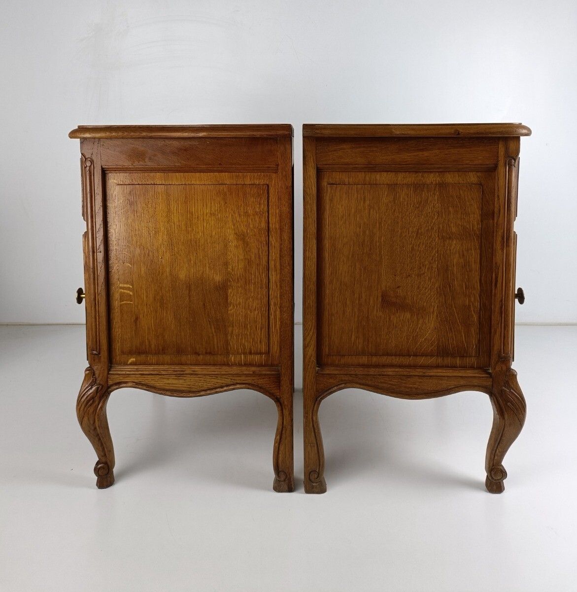 Pair Of Nightstands End Tables Cabinets Louis XV Style Bedroom Cabinets Wood Gor photo vintage