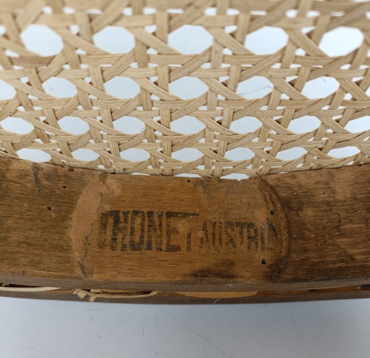 photo for sale Wooden Vintage Thonet Chair Marked Bistro Ice Cream Parlor Rush Cane Seating Aus