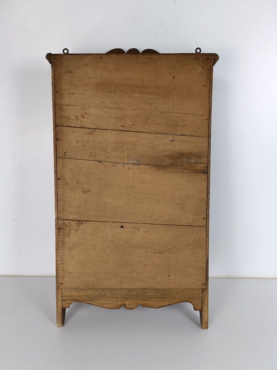 Apothecary Medicine Cabinet Vintage Wood Beveled Glass Kitchen Bathroom Barn Sty photo vintage