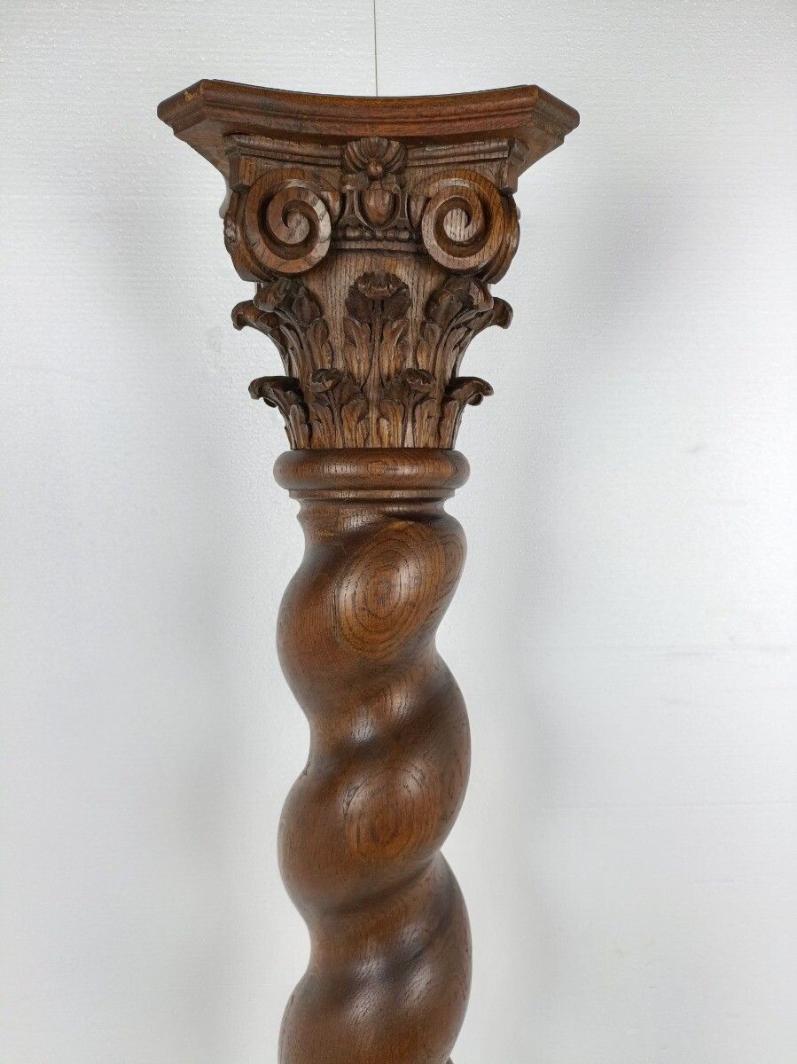 Exquisite Barley Twist  Wooden Pillar Pedestal Display Side Occasional  Table Bo photo furniture
