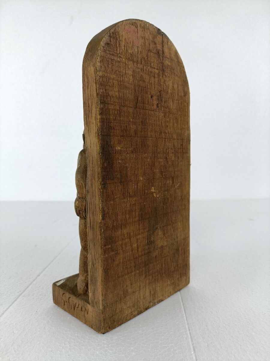 Sculpture Statue Figurine Hand Carved Wood Mother And Child Signed G Gysen photo buy