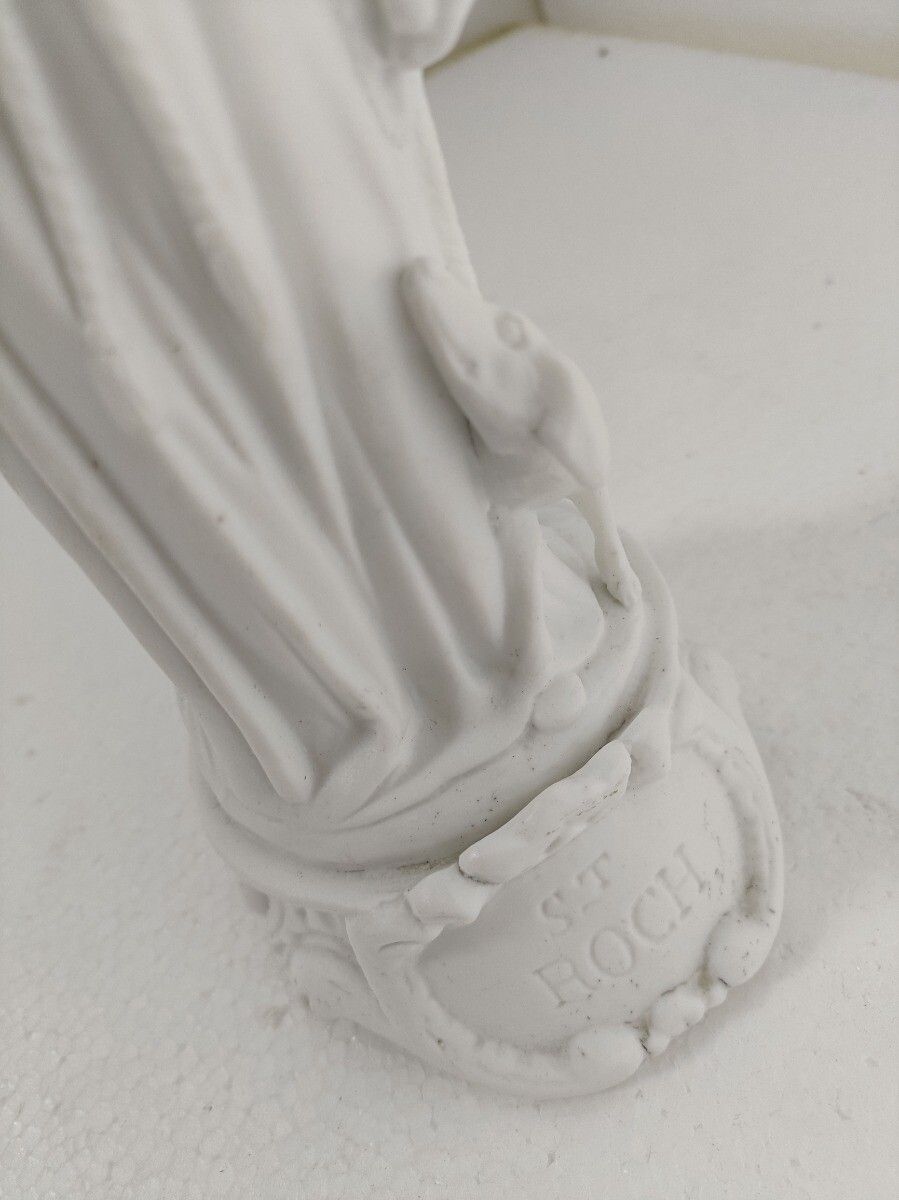Statue Saint Roch Rocchus Rocco Bisque Porcelain Patron Of Dogs Bachelors Htf  C photo buy