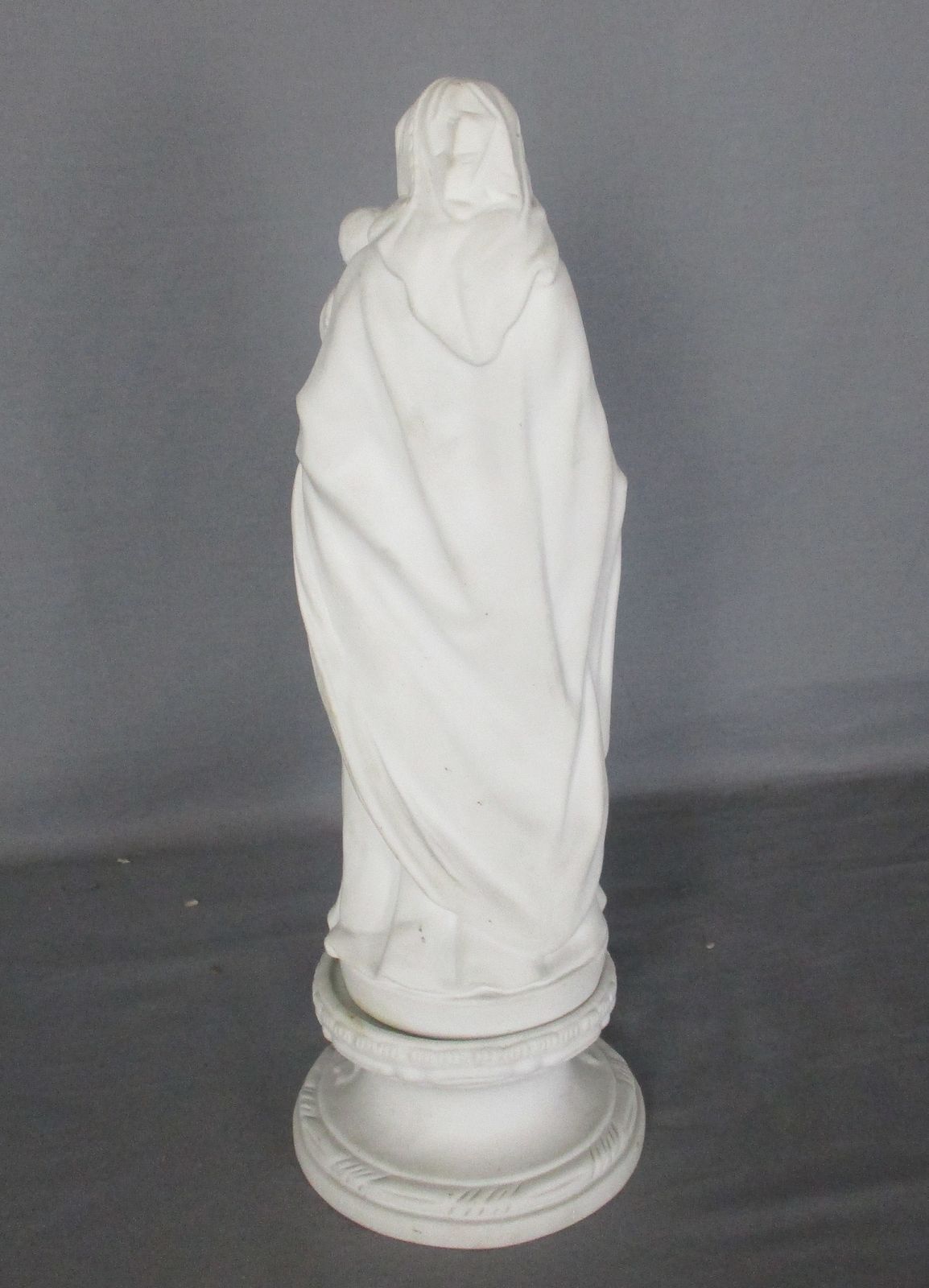 Antique 1900 Bisque Statue Virgin Mary Our Lady Madonna Infant Jesus Exquisite photo buy