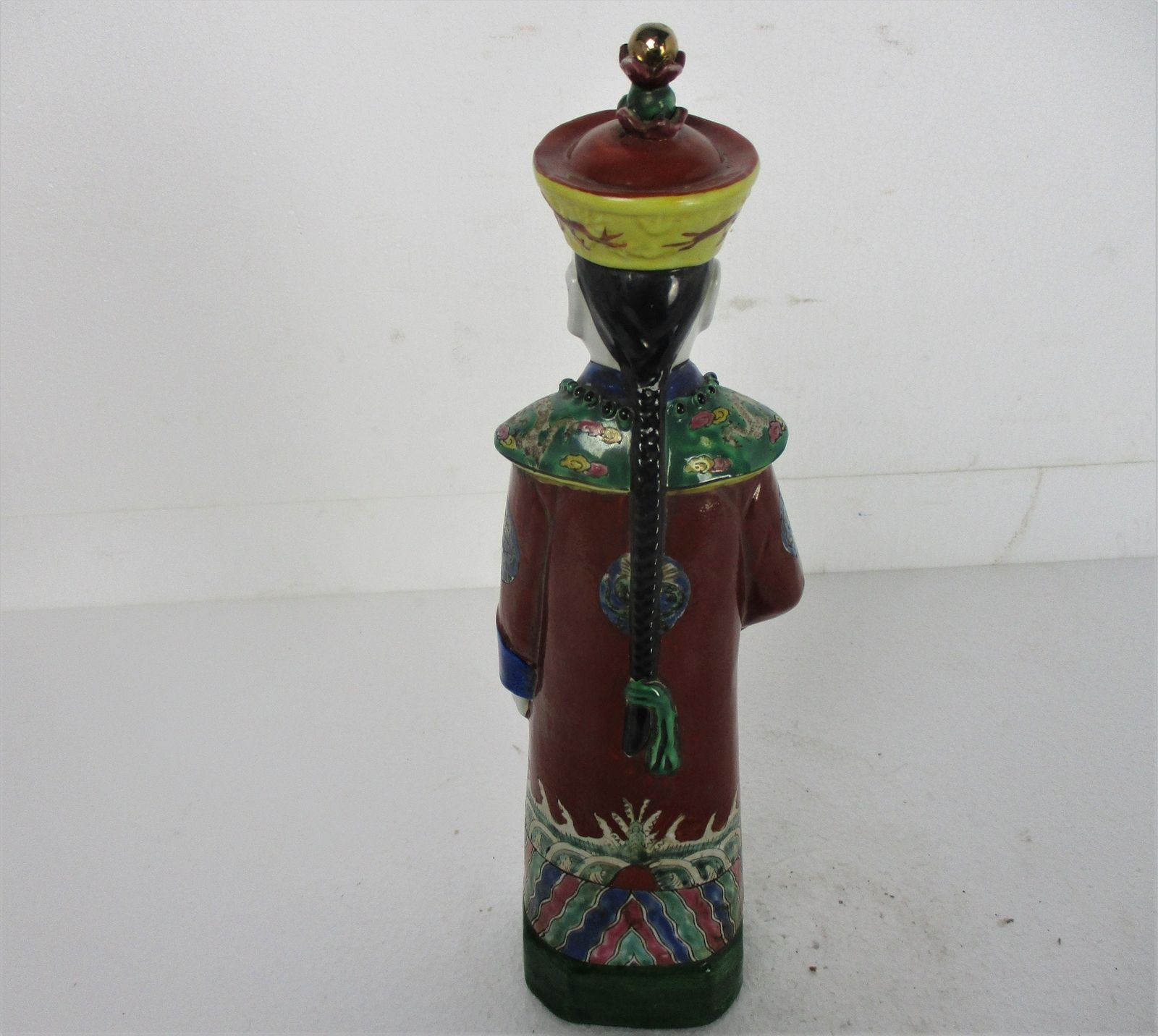 Chinese Statue Figurine Laughing Emperor Qing Dynasty Polychrome Lovely 14.96&Qu photo vintage