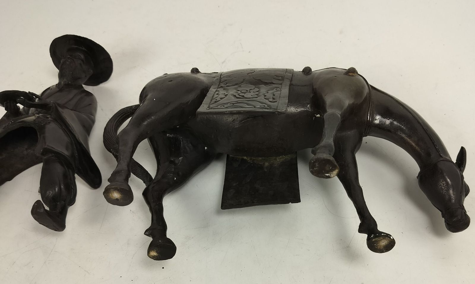 Bronze Statue Vintage Toa On His Mule Reading A Book The Horseman photo vintage