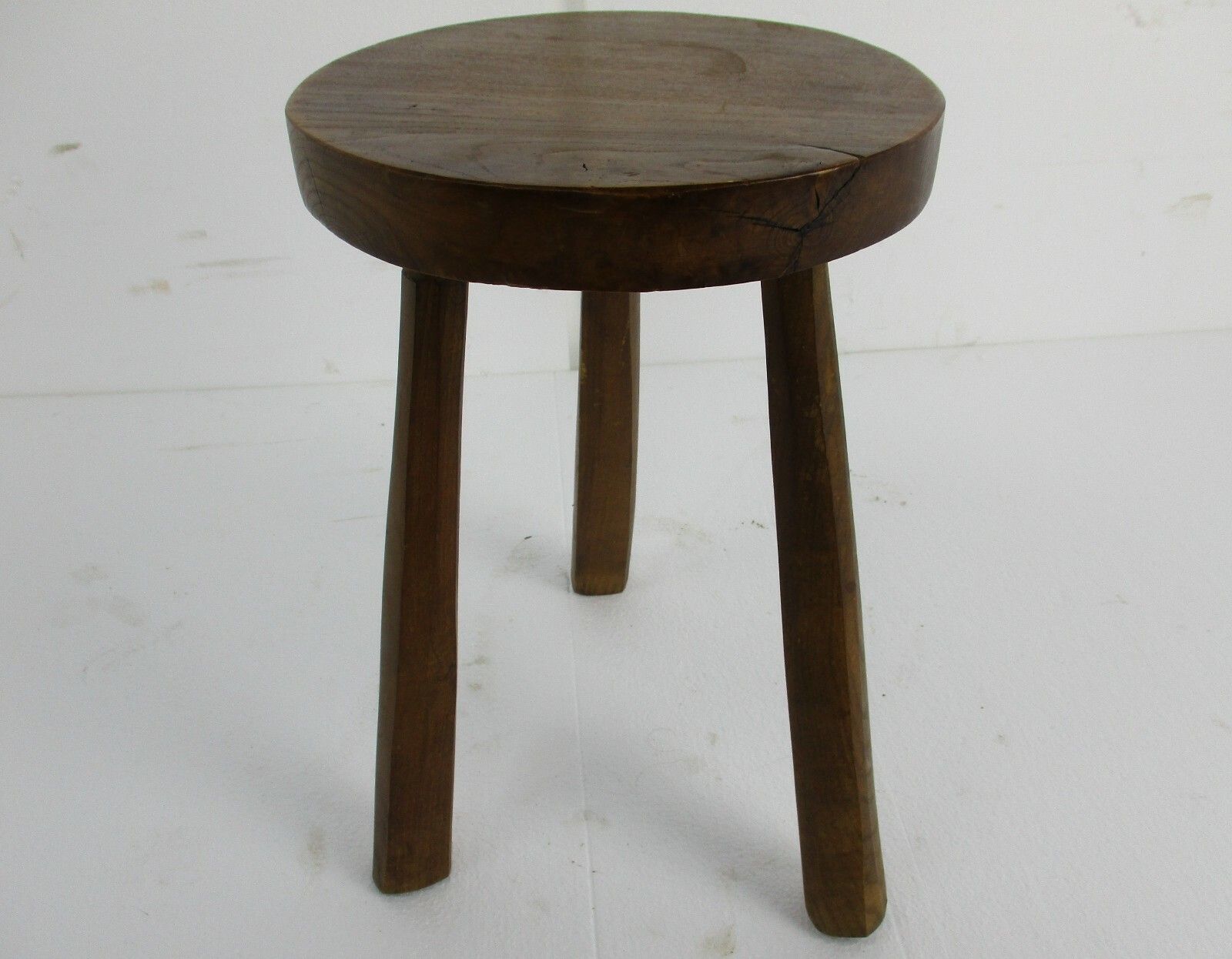 Antique  Hand Carved Wood Tripod Milking Stool Pedestal  Plant Bonsai Table photo furniture