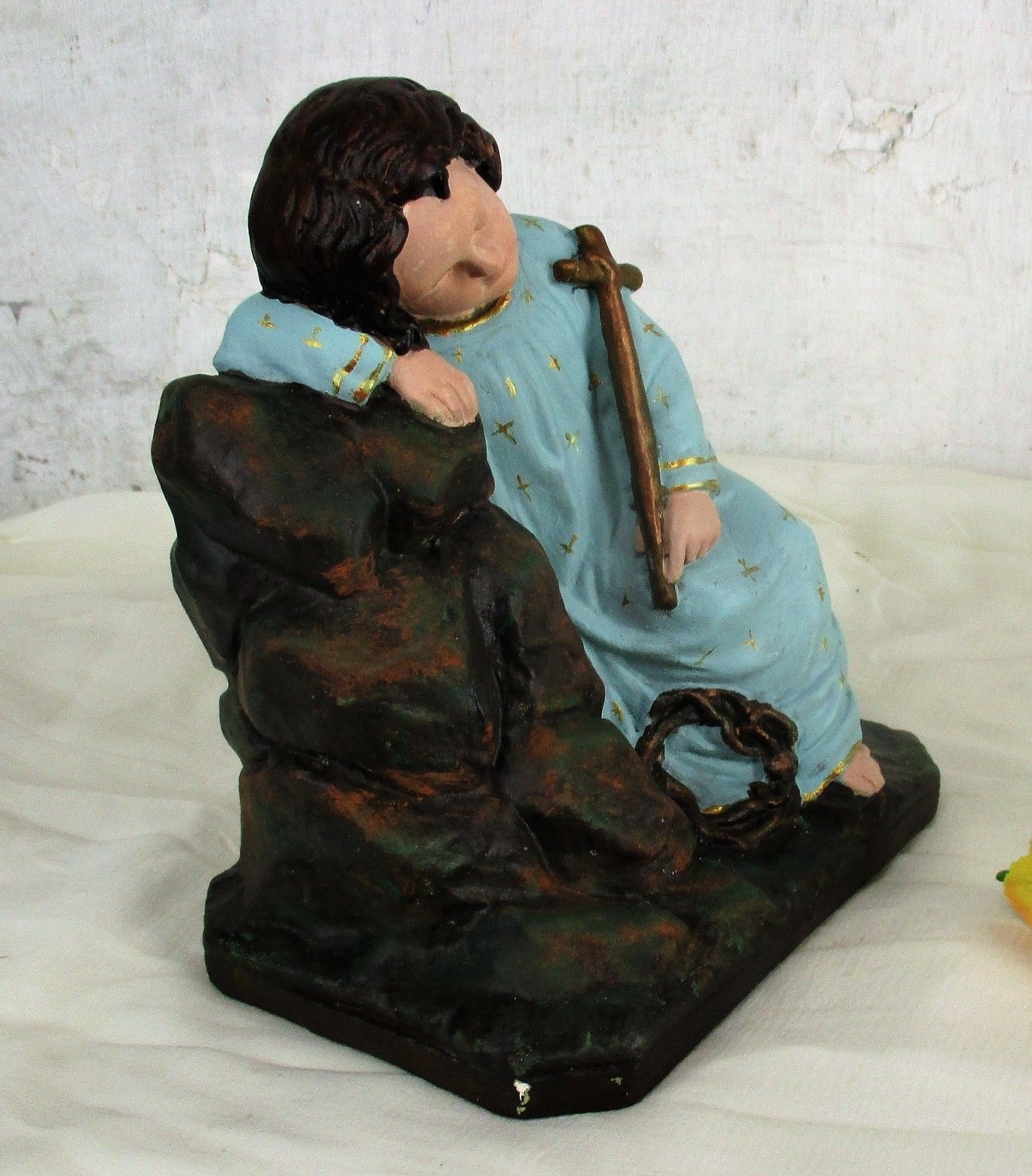 Antique Sweet Statue Jesus Christ As A Child In Pyama Plaster Htf Collector photo vinterior