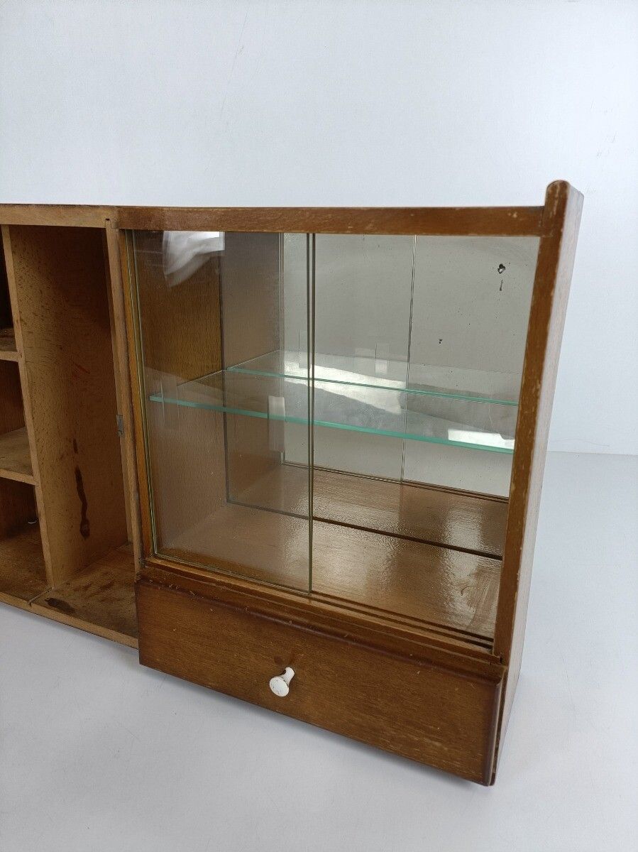 Art Deco Antique Medicine Apothecary Pharmacy Cabinet Wood Shaving Cabinet photo Furniture