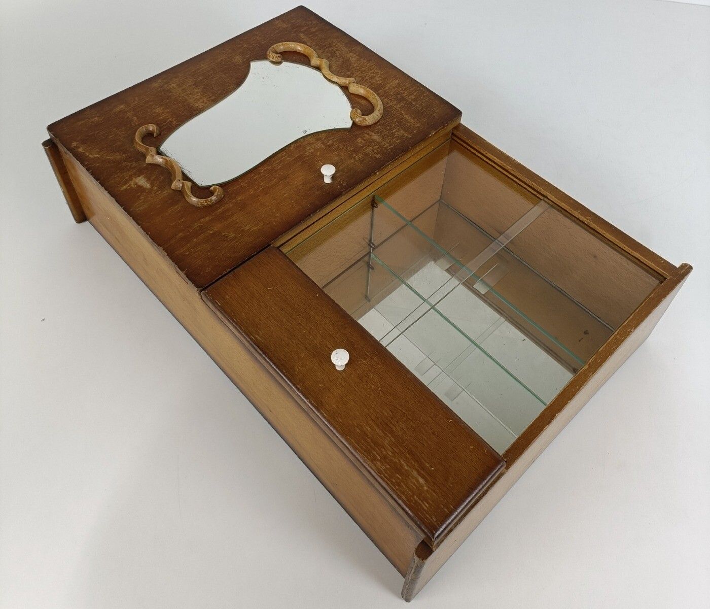 Art Deco Antique Medicine Apothecary Pharmacy Cabinet Wood Shaving Cabinet photo buy