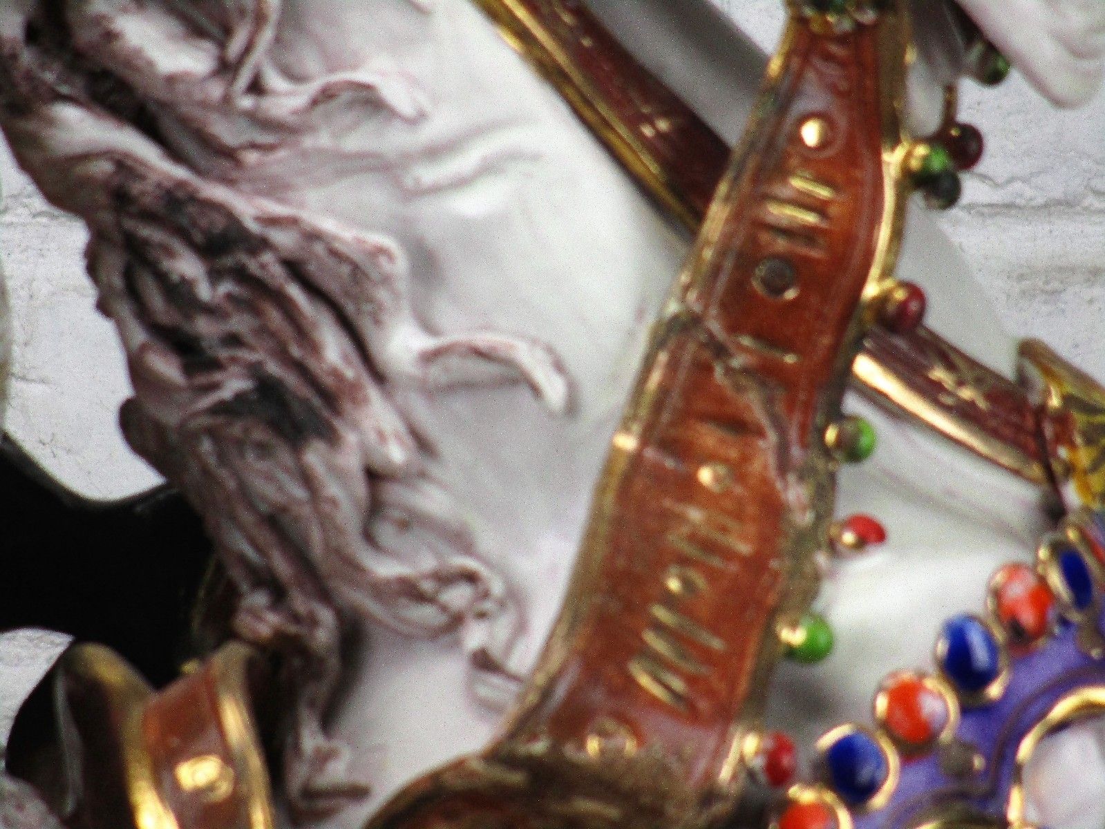 photo for sale Large Gorgeous Statue Saint George Slaying Dragon Pattarino Marioni Terracotta