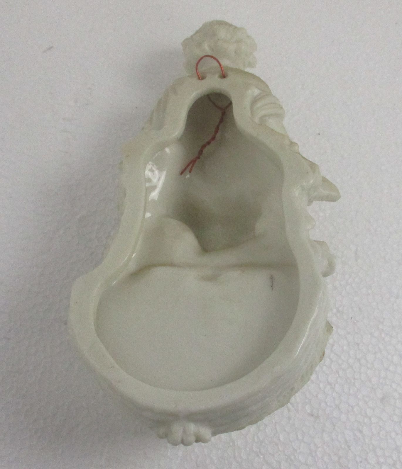 French Holy Water Font Child  Hand Painted Bisque Porcelain Collector Htf 8.46&Q photo vinterior