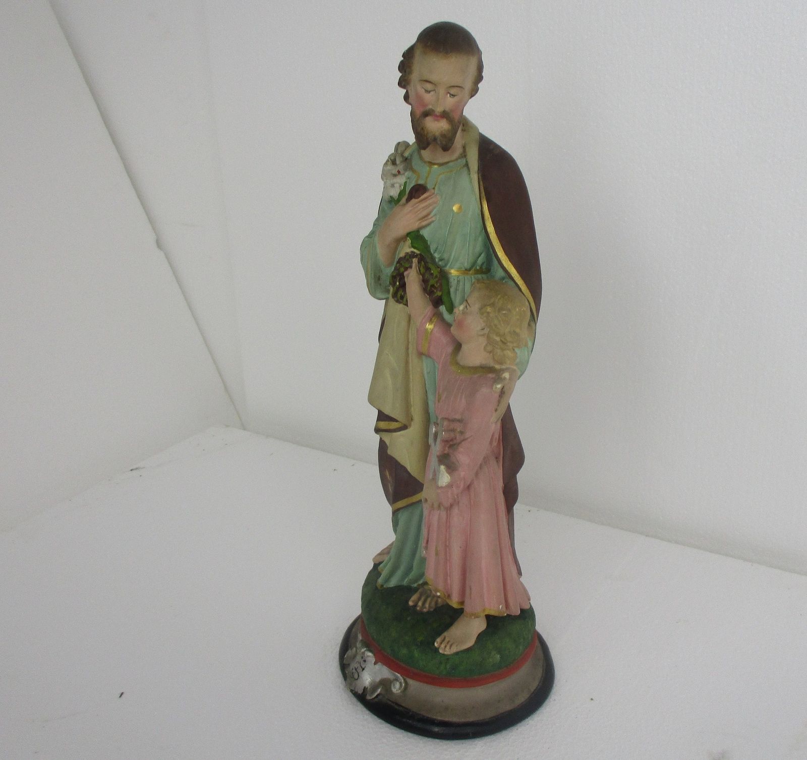 Statue Saint Joseph Protector Of Homes Infant Jesus Statue Chapel Art Deco 18.11 photo buy