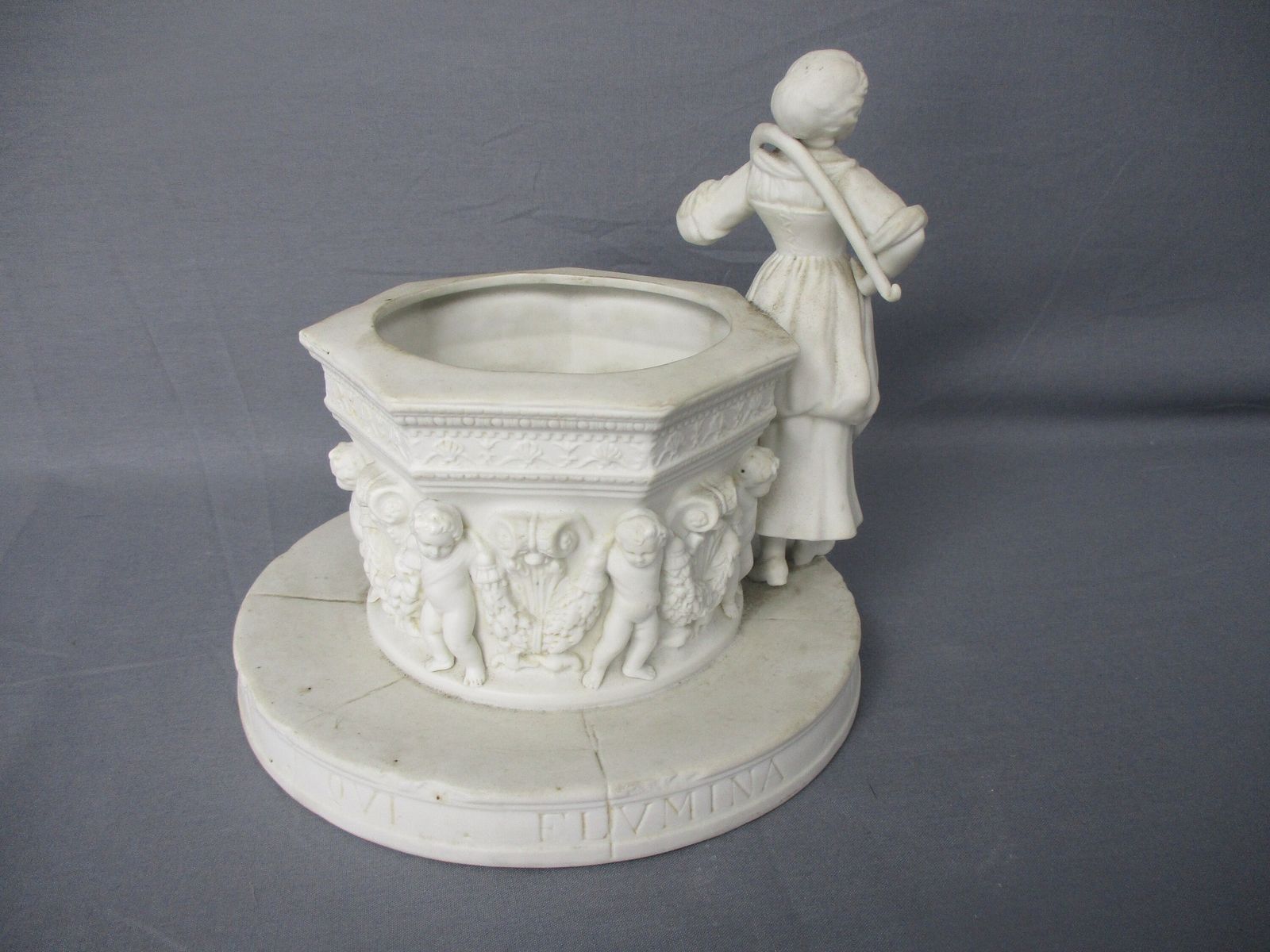 Bisque Figurine Woman At Well Antonio Pandiani Copy Mira Silex Mirusque Latex Qu photo vintage