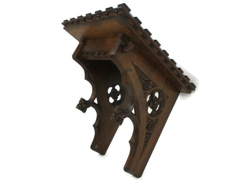 Gothic Antique Hand Carved French Oak Wall Hall Console Table 19th Century Wow