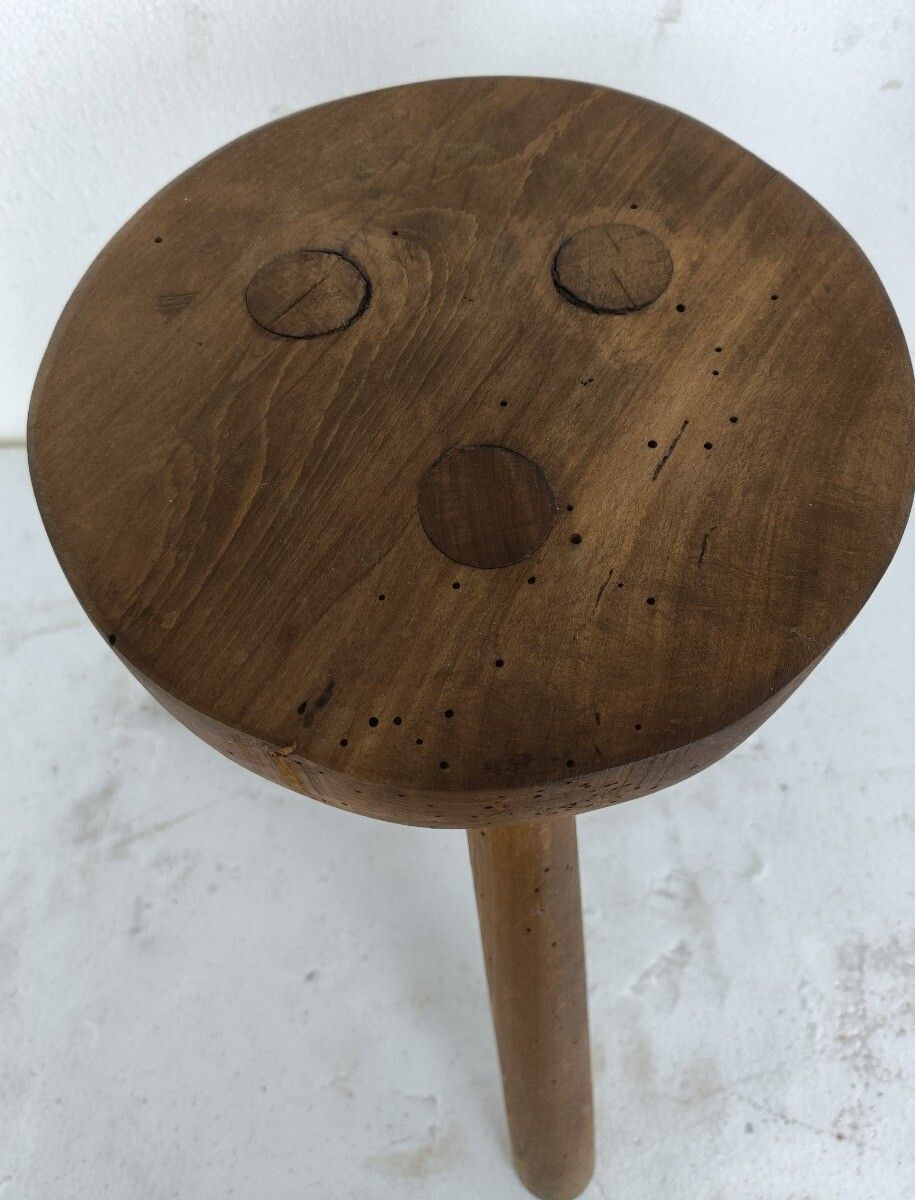 Milking Stool, Pedestal, Plant Stand, Authentic, Antique, Barn Style, Japandi, C photo buy