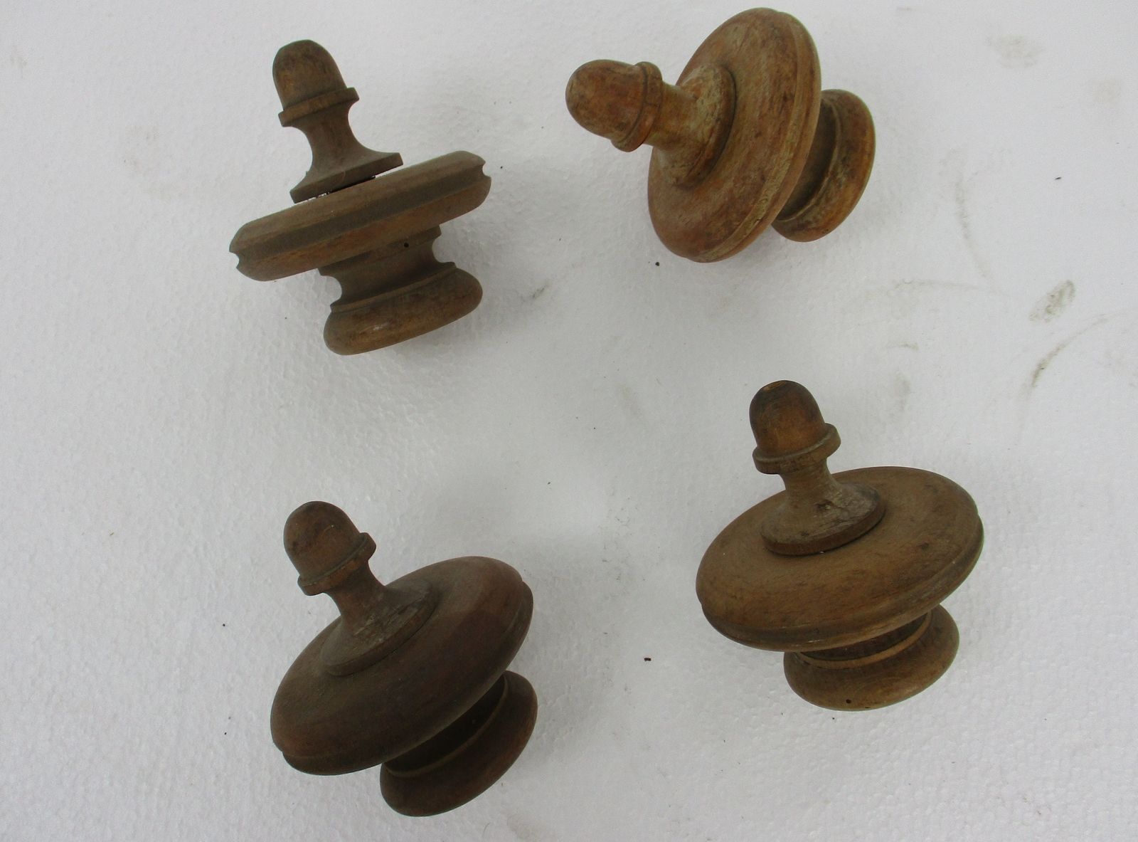 Set Of 4 Antique Hand Carved Wood Reclaimed Corbels Pillars Architectural Stairc photo vinterior