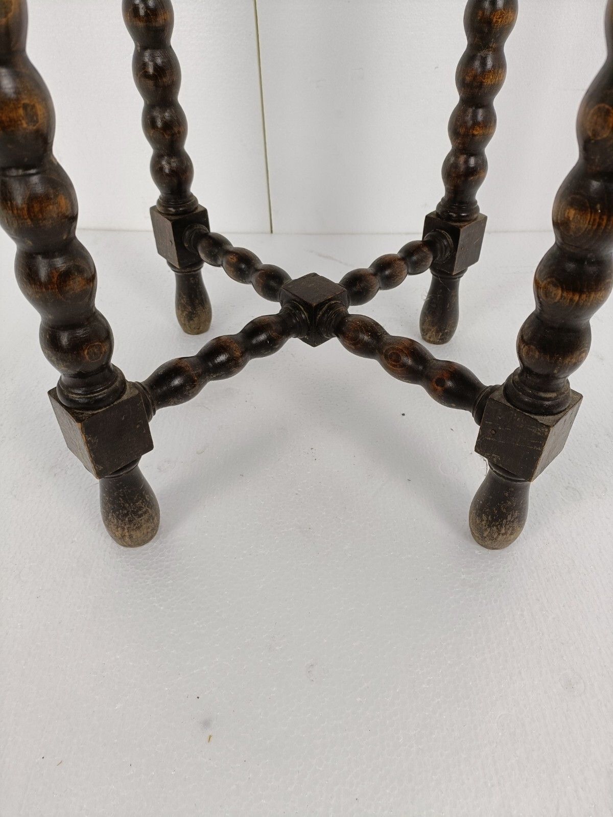 Pedestal Display Side Table Plant Stand Hobnails 4 Legs Ornate Wood Vintage photo buy