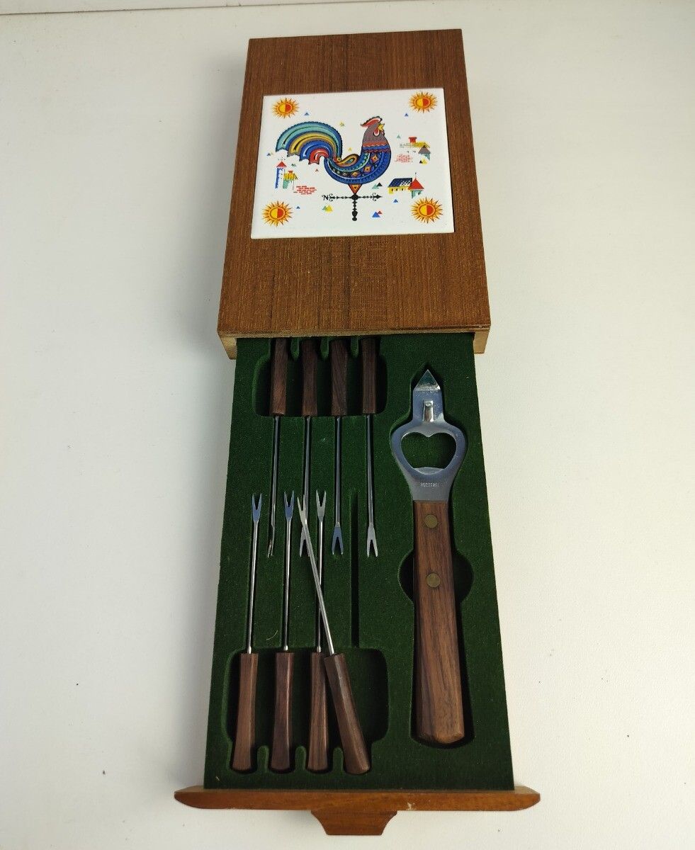 Scandinavian Wooden Box Cocktail Bar Set Berggren Norway Tile Rooster Retro Funk photo furniture
