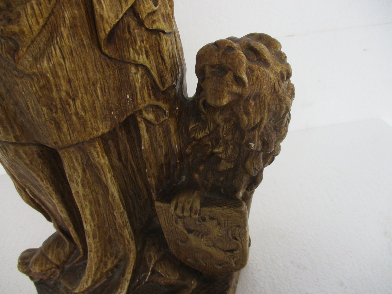 Gothic Statue Our Lady Of Flanders Virgin Mary Threading On Dragon Infant Child photo Art
