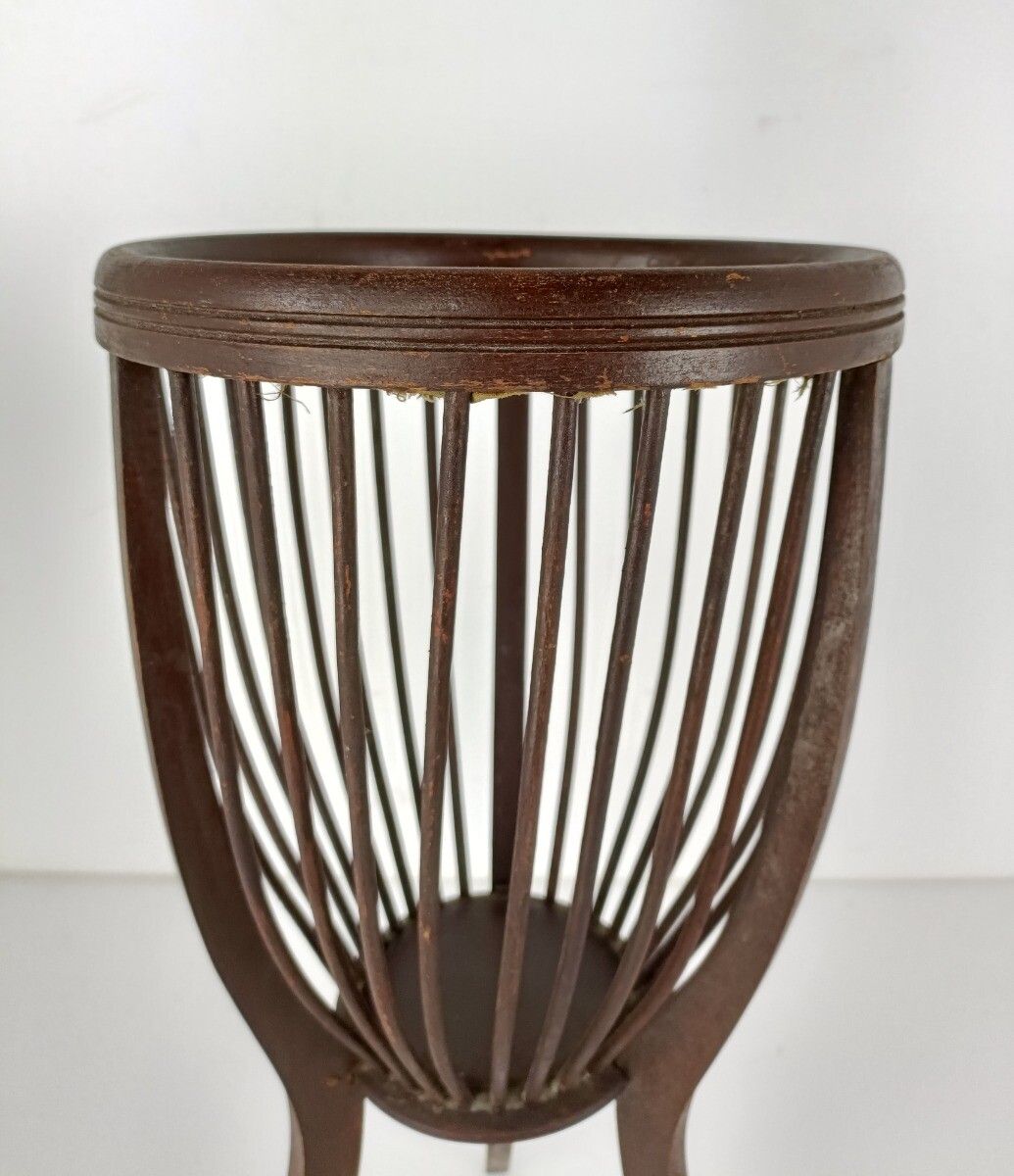 Lovely Wooden Standing Basket Very Special Quilting Sewing Basket Tiki Style photo buy