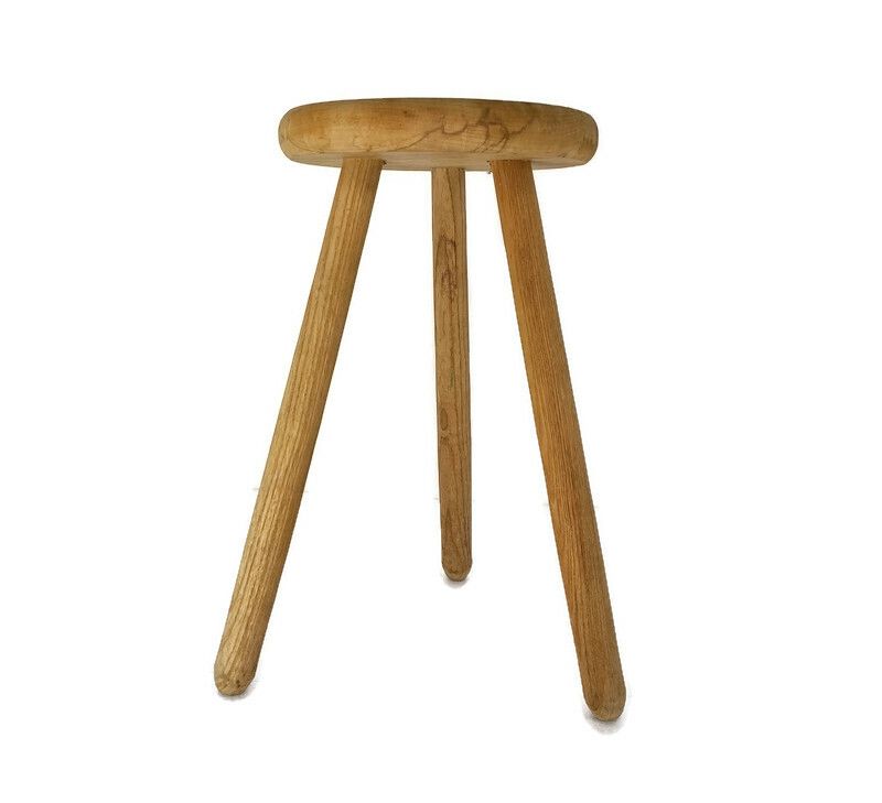 Milking Stool, Stool, Pedestal, Plant Stand, Vintage, Wood, Funky, Barn Style Sa