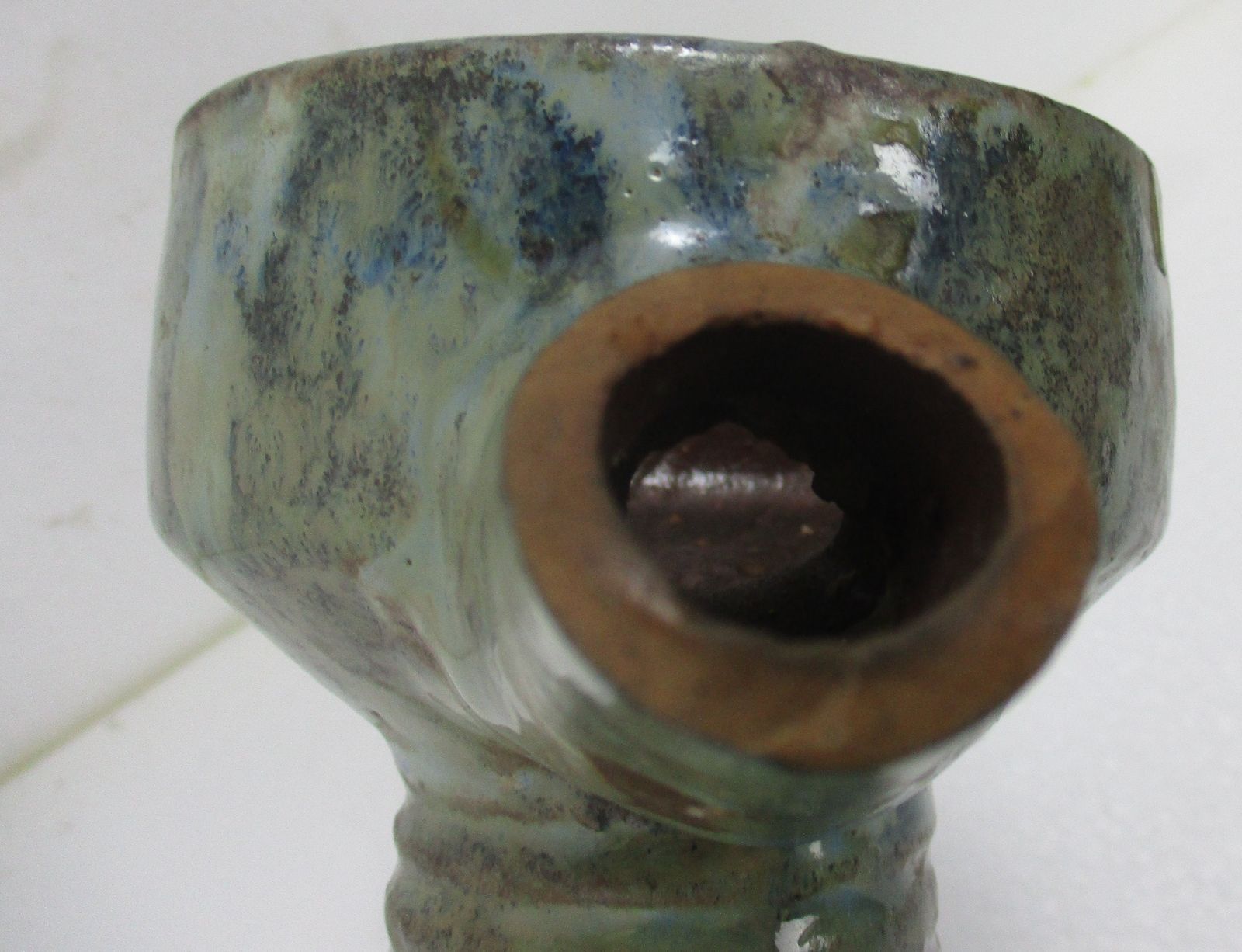 Antique Barbotine Majolica French Tavern Pitcher Glazed Heavy Pottery photo vinterior