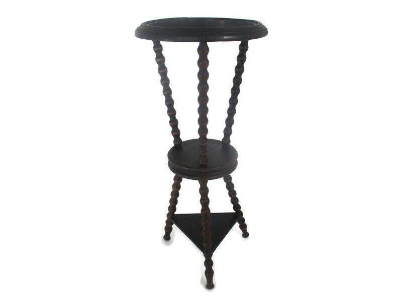 Antique Edwardian Floor Standing Plant Holder Planter Hobnails Wood Gorgeous Rar