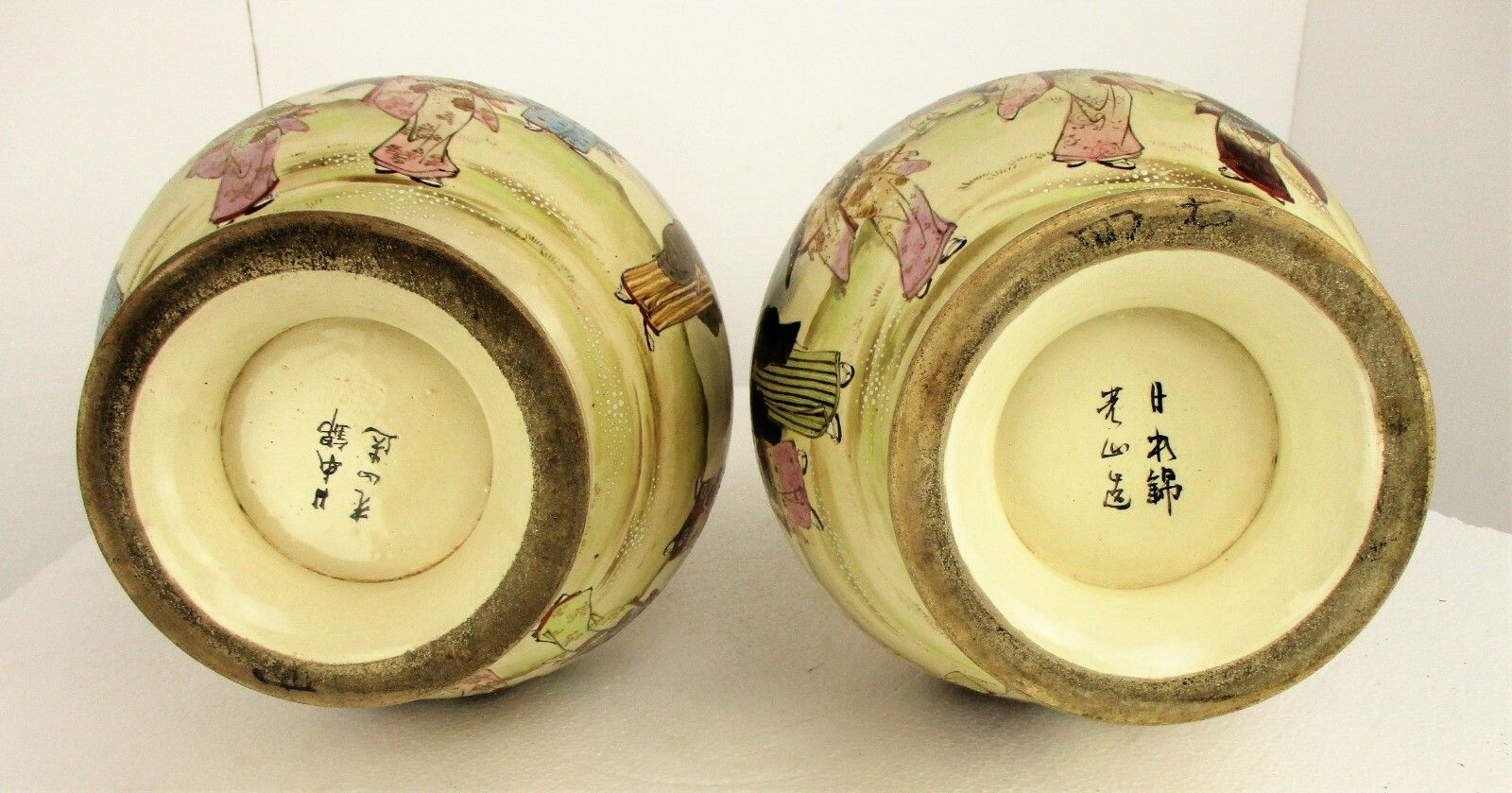 photo for sale Pair Antique Japanese Satsuma Meiji Porcelain Vases Vase