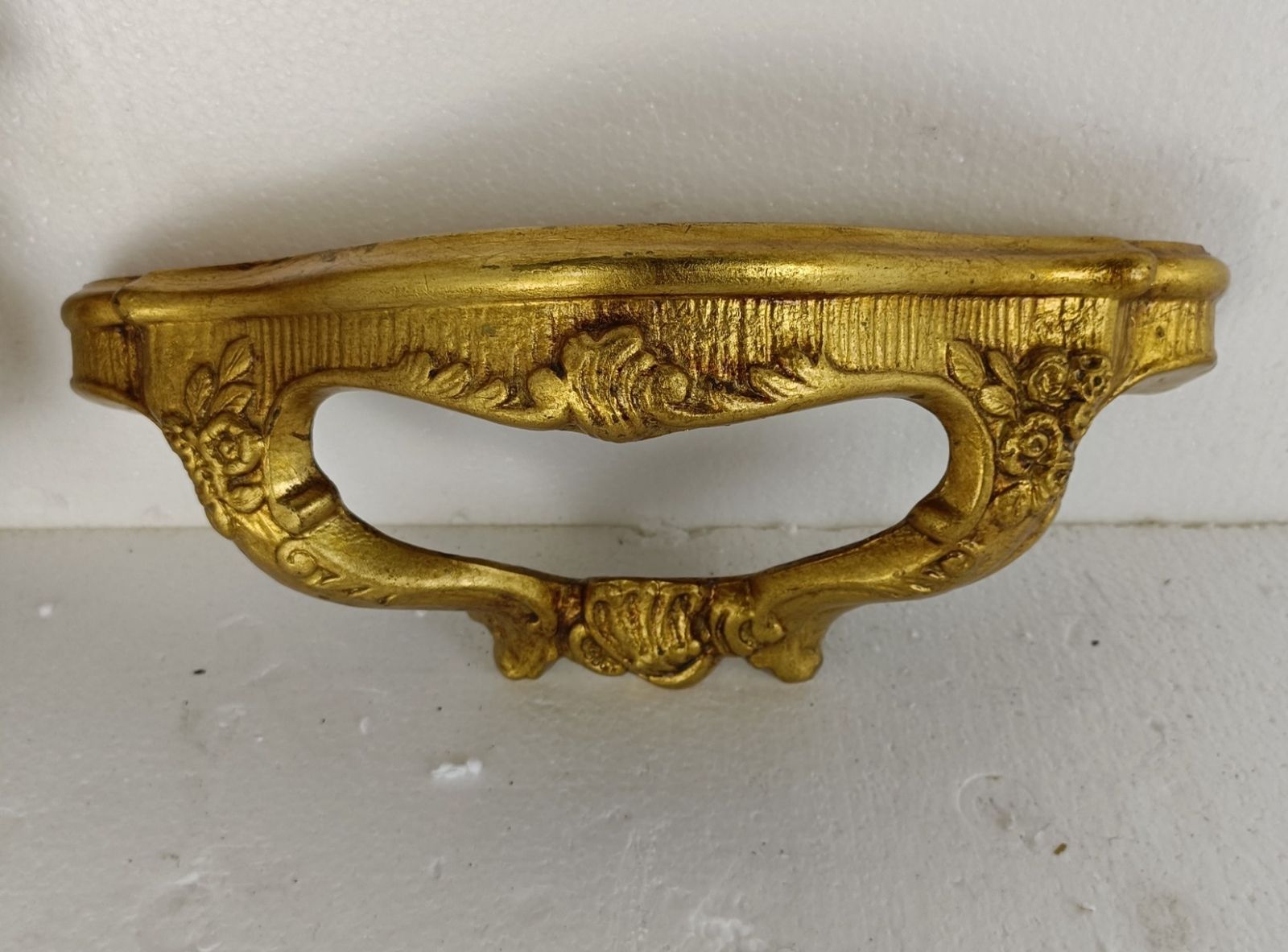 Ornate Wall Mounted Console Mirror Hollywood Regency Gold Gilded Rococo French R photo furniture