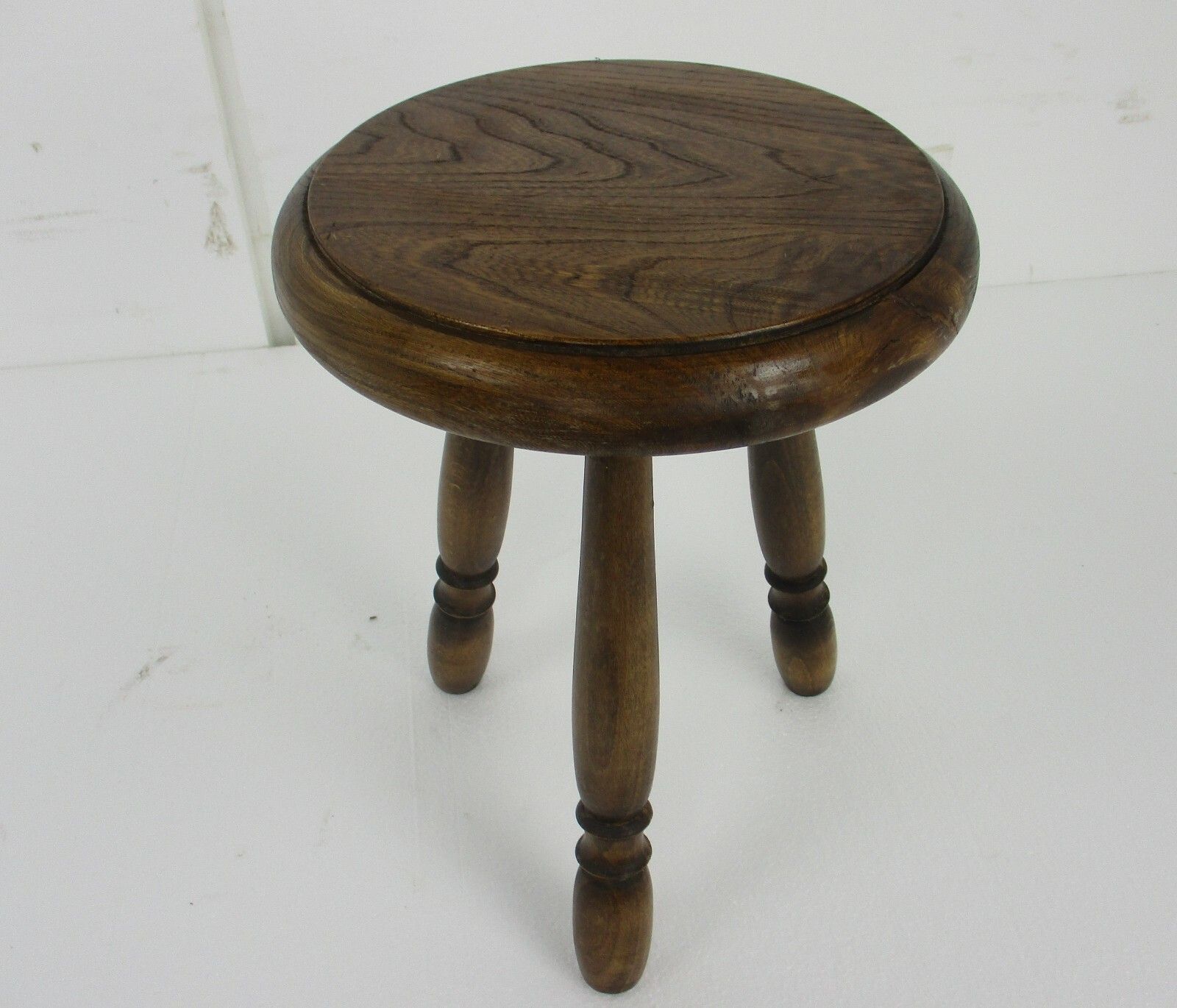 Vintage Hand Carved Wood Tripod Milking Stool Pedestal  Small Table Pedestal photo furniture