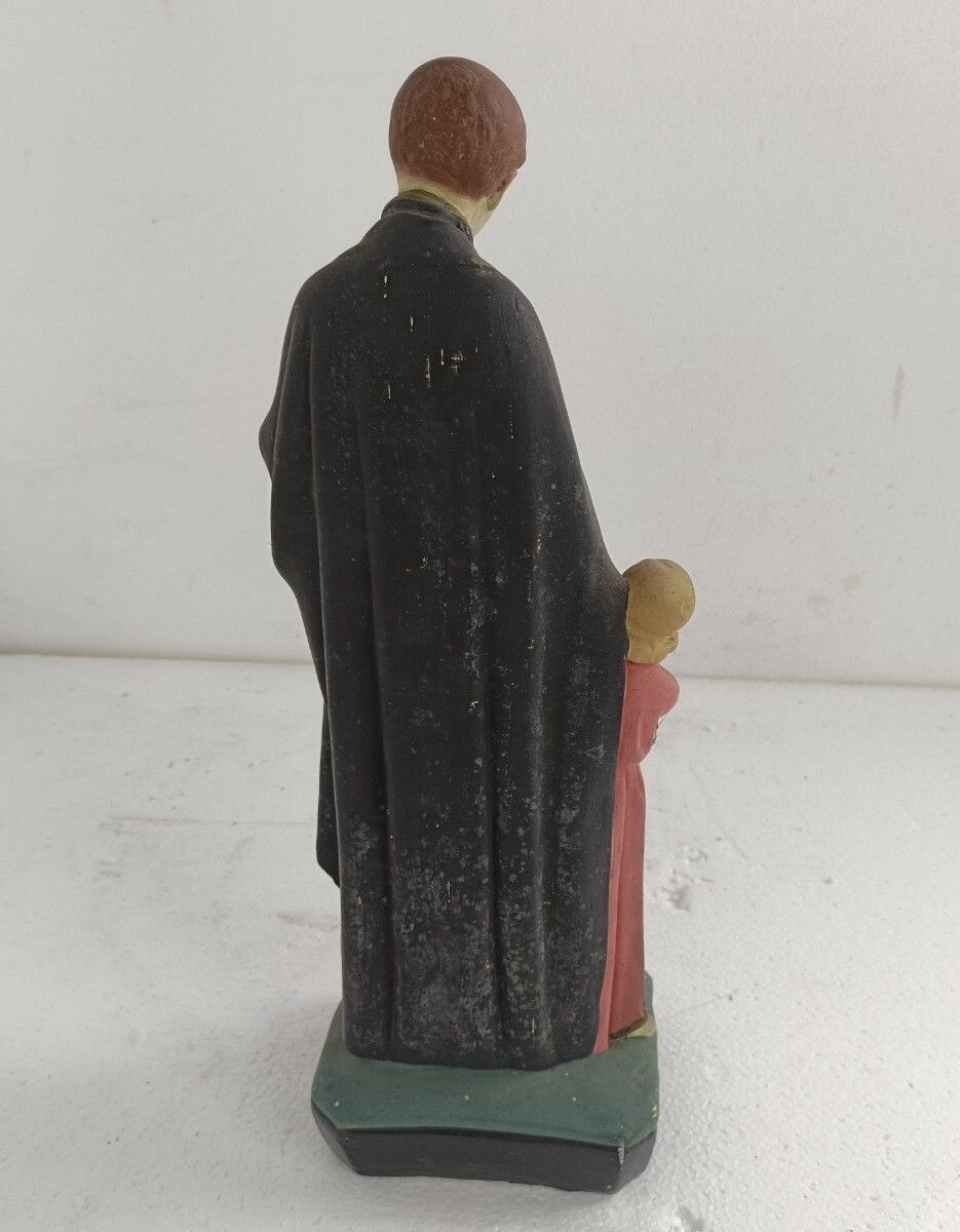 photo furniture Antique Statue Saint Santo Gerard Santo Majella  Neo Gothic Plaster Priest  Infa
