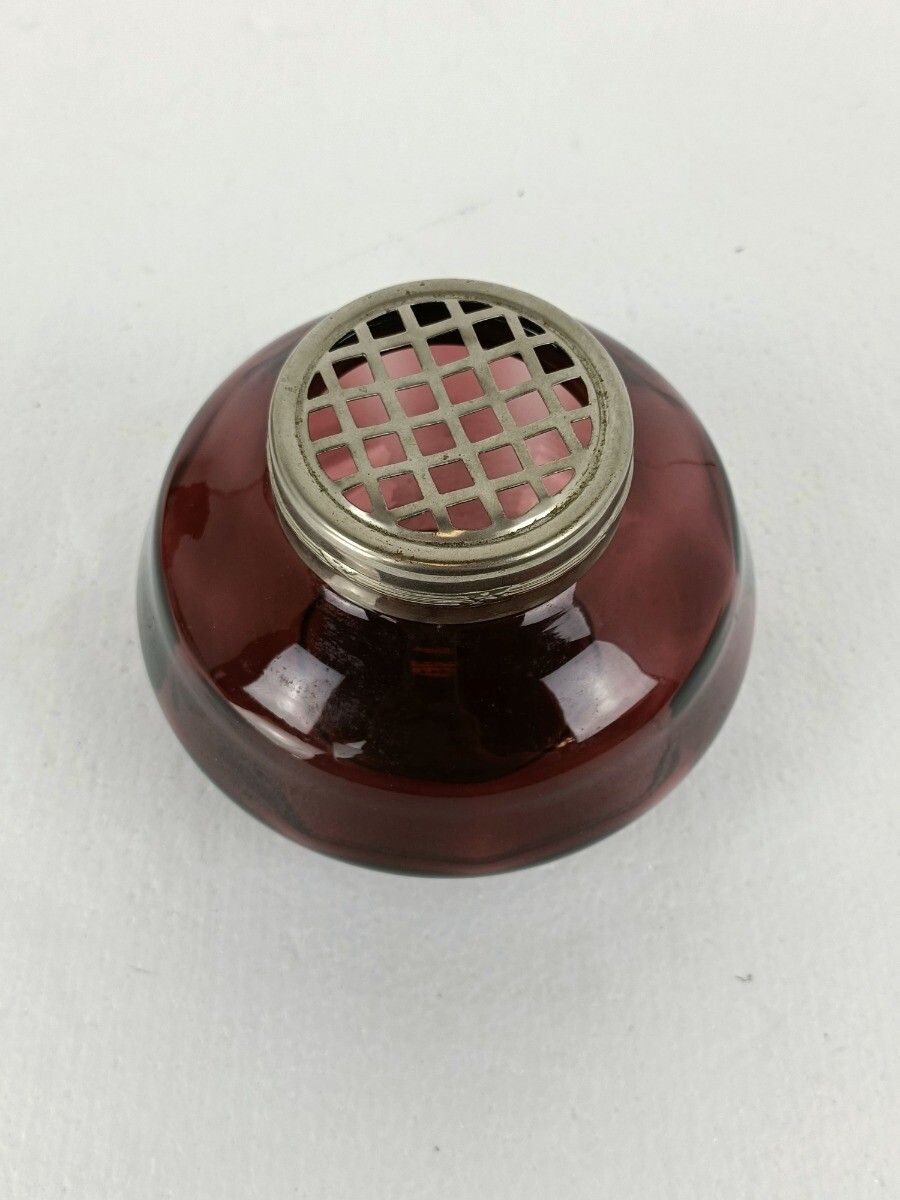 Art Deco Vase  Cranberry Glass Flower Holder Pique Fleurs Gorgeous photo Home Decor