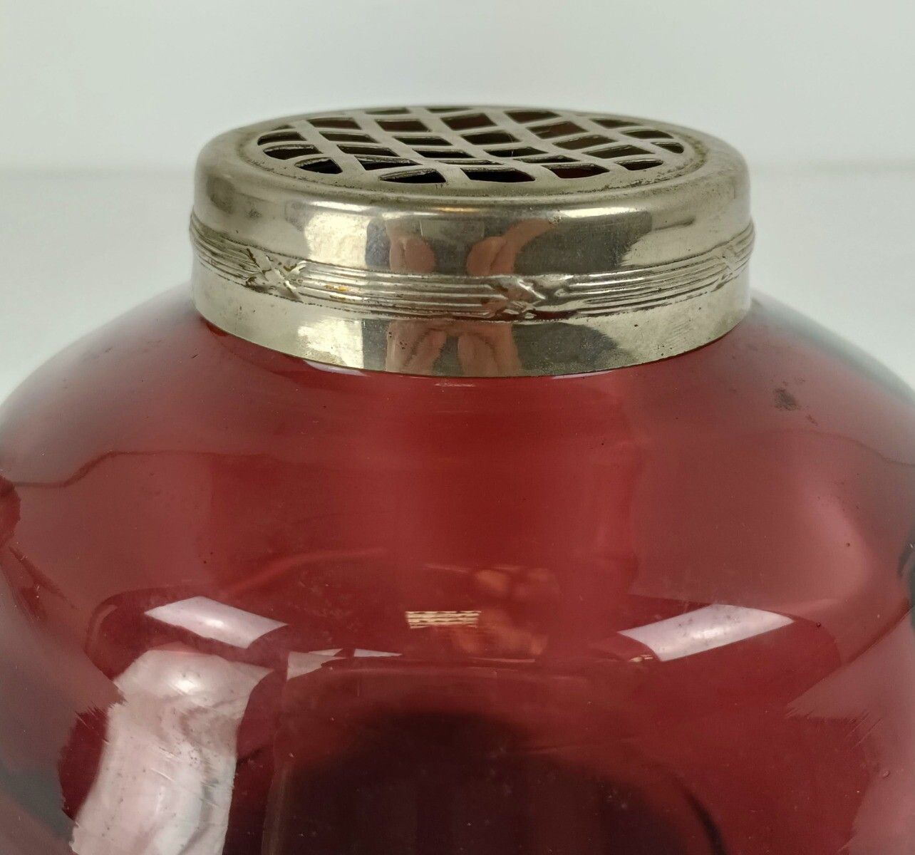 Art Deco Vase  Cranberry Glass Flower Holder Pique Fleurs Gorgeous photo 61.0