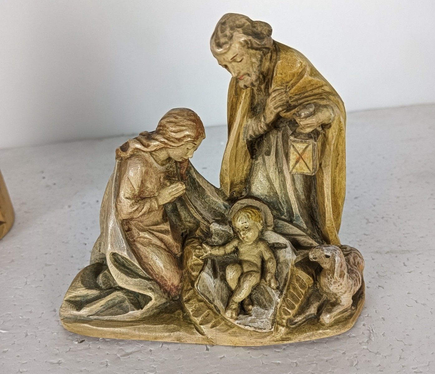 Small Wooden  Nativity Set Christmas Scene Stable Manger Creche Rigo Italy Vin photo for sale