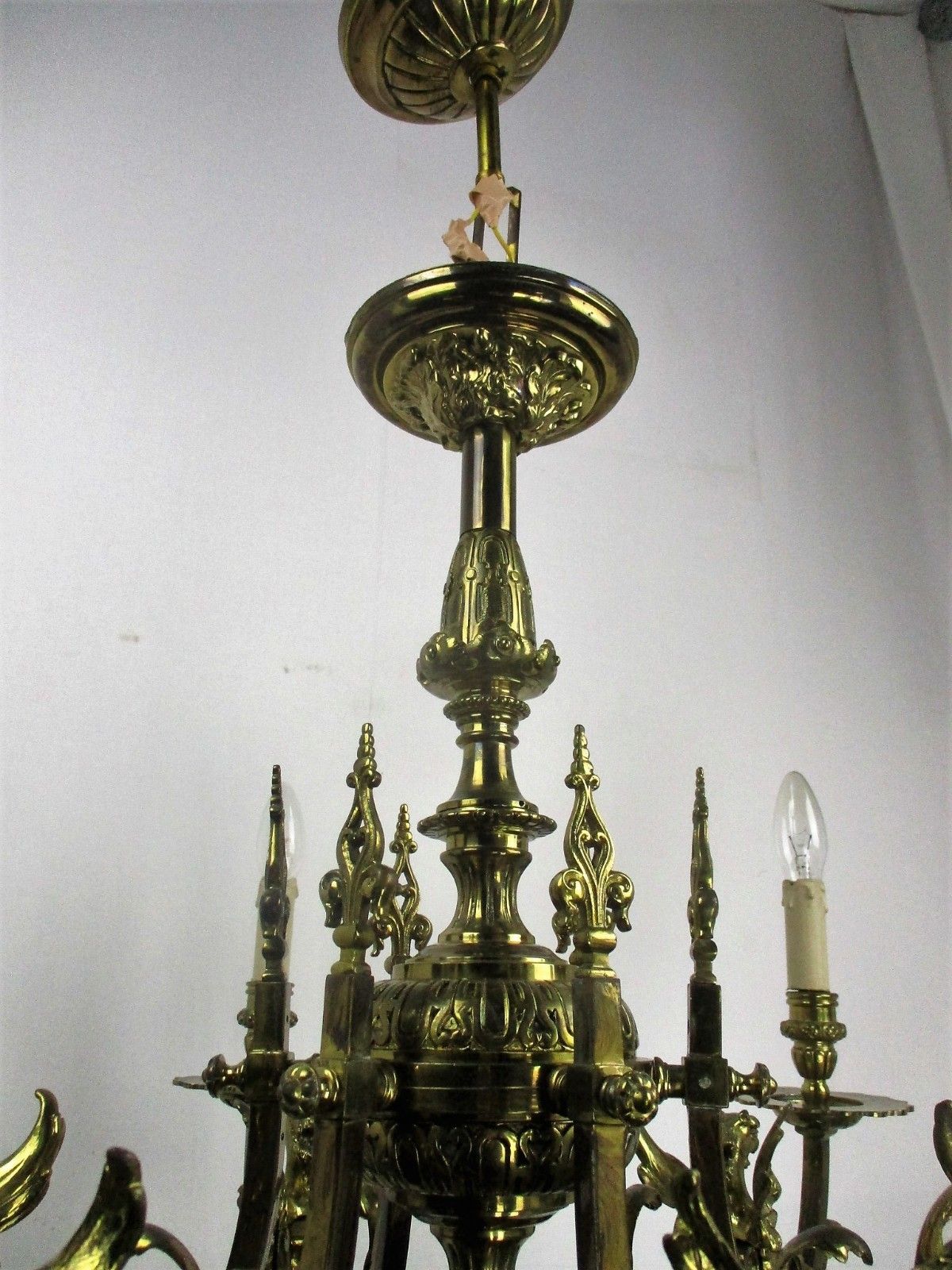 Lighting 18 19th Century Impressive Gothic Bronze Castle Empire Chandelier  Dragons Htf photo