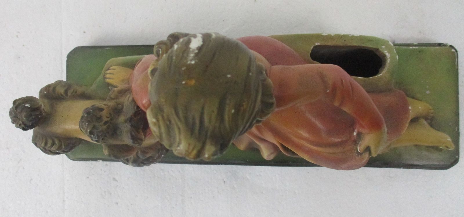 Art Nouveau Statue Figurine Girl  With King Poodle Arnavo Plaster Planter Vase M photo buy