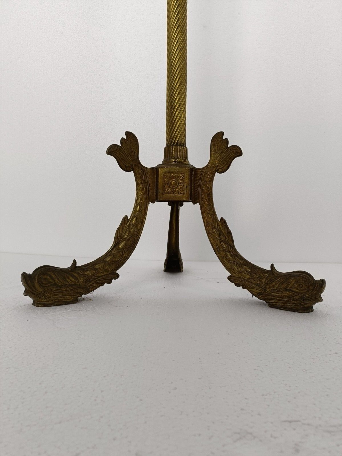 Standing Hall Tree Coat Hallway Rack Brass Fish  Base Hollywood  Regency Italy photo Furniture